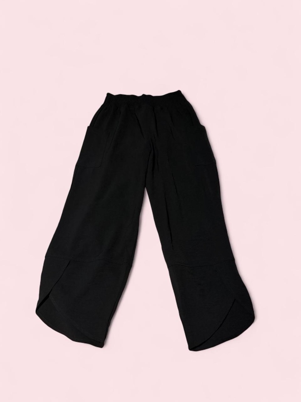 Source Unknown Black Cropped Wide-Leg Pants